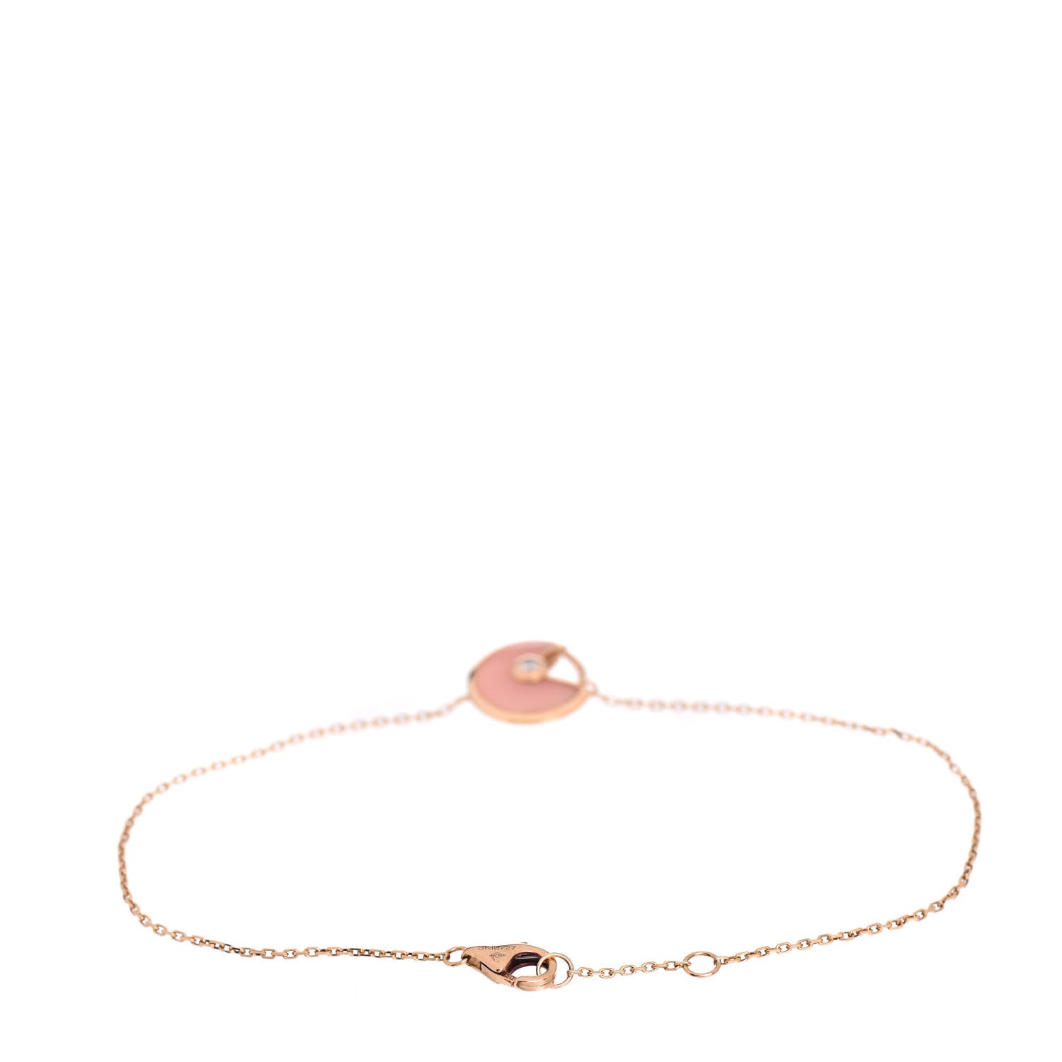 Cartier 18K Pink Gold Diamond Pink Opal Amulette de Cartier Bracelet 3 of 4