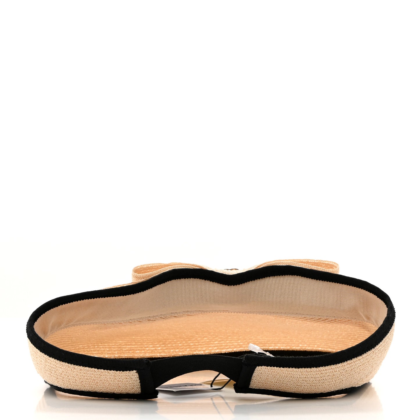 Straw Grosgrain Visor S Beige Black