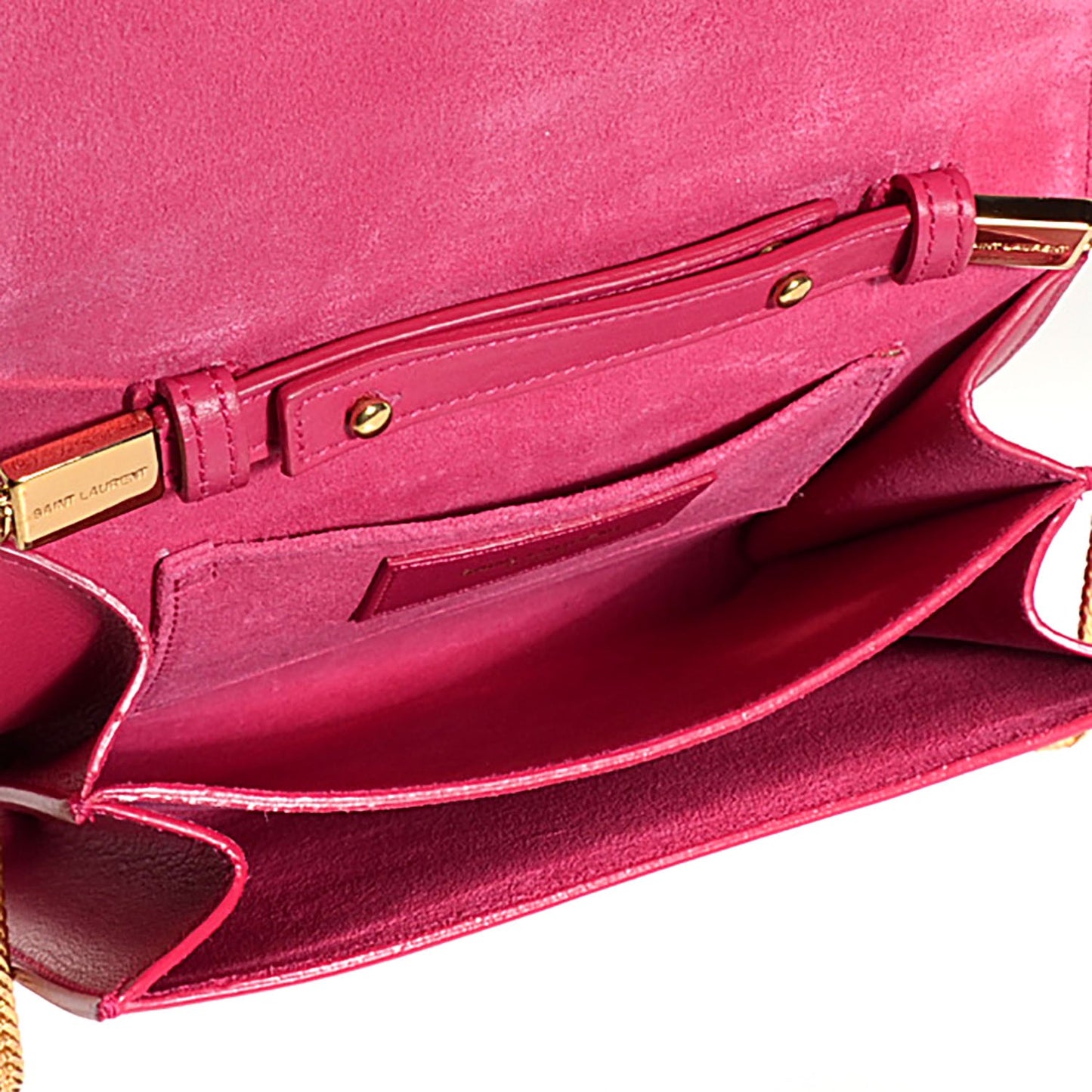 Calfskin Small Classic Y Satchel Fuchsia