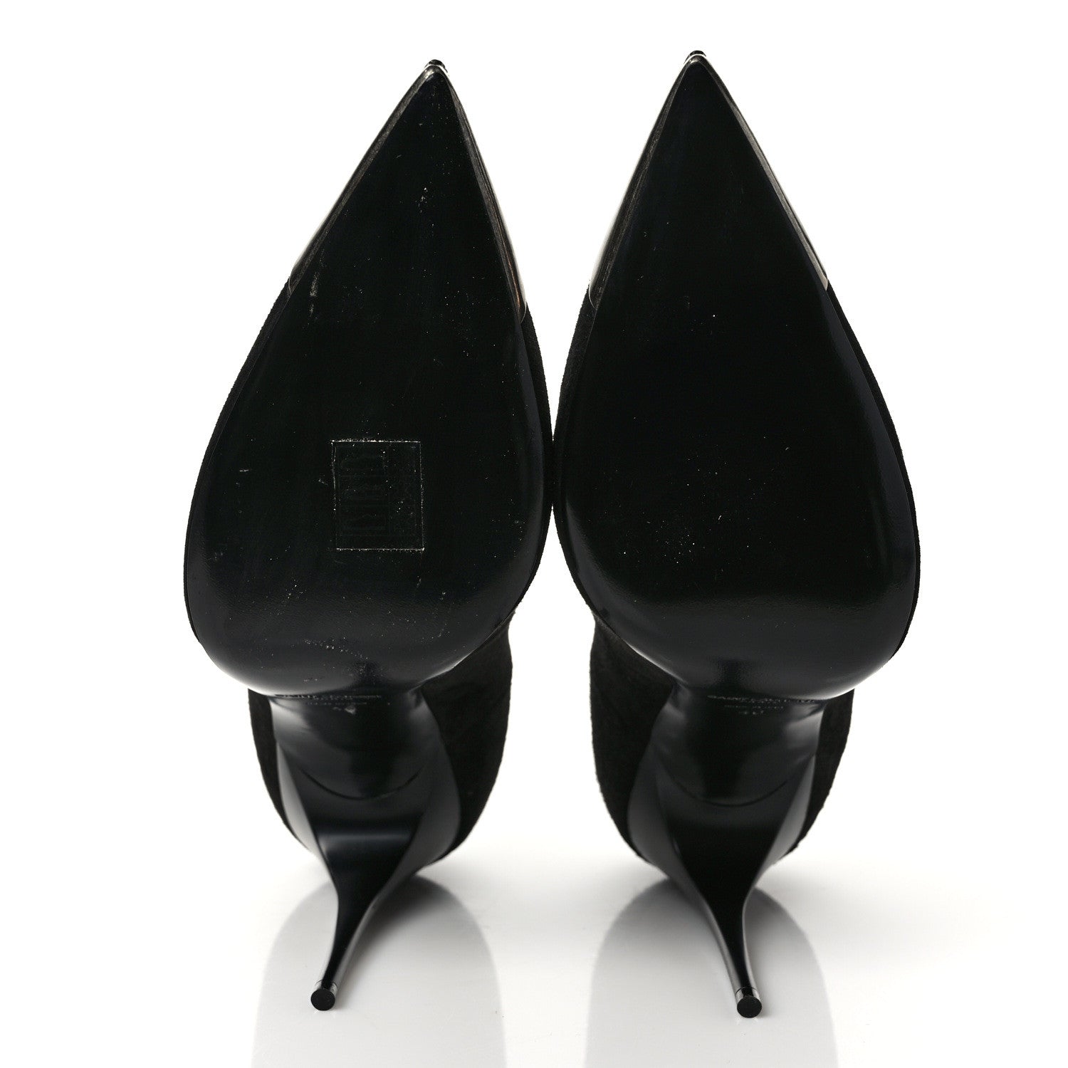 Saint Laurent Suede Metal Tip Zoe 105 Pumps 38.5 Black 5 of 8