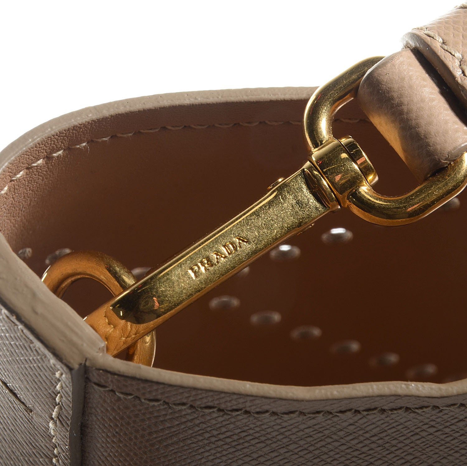 Prada Saffiano Perforated Tote Sabbia 9 of 11