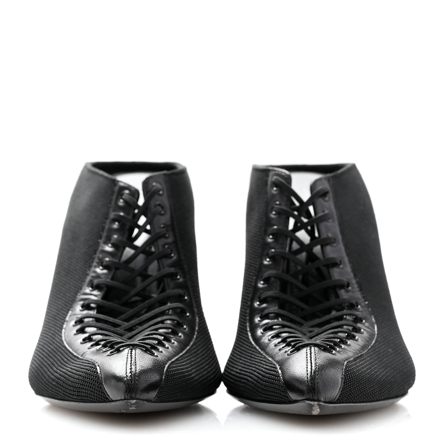 Givenchy Knit Fabric Show Lace-Up Mules 37 Black 3 of 10