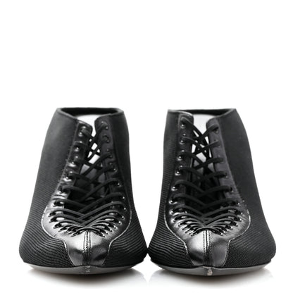 Givenchy Knit Fabric Show Lace-Up Mules 37 Black 3 of 10