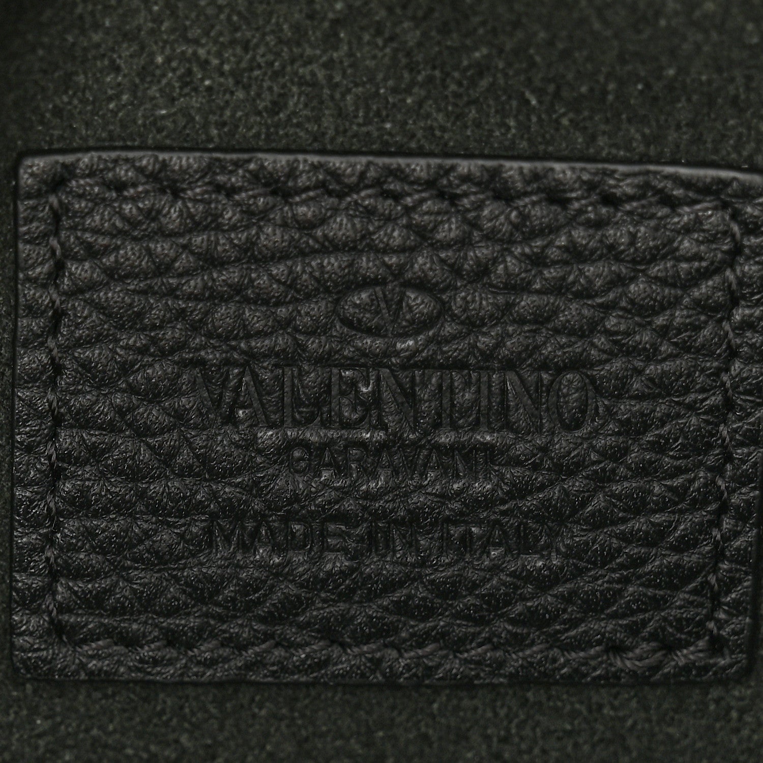 Valentino Garavani Pebbled Calfskin Medium Rockstud Envelope Flat Wristlet Pouch Black 6 of 8