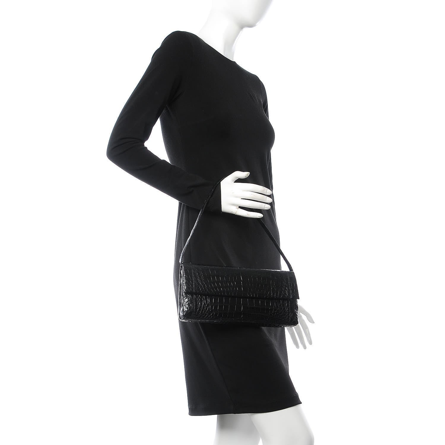 Nancy Gonzalez Crocodile Gotham Clutch Black 2 of 7