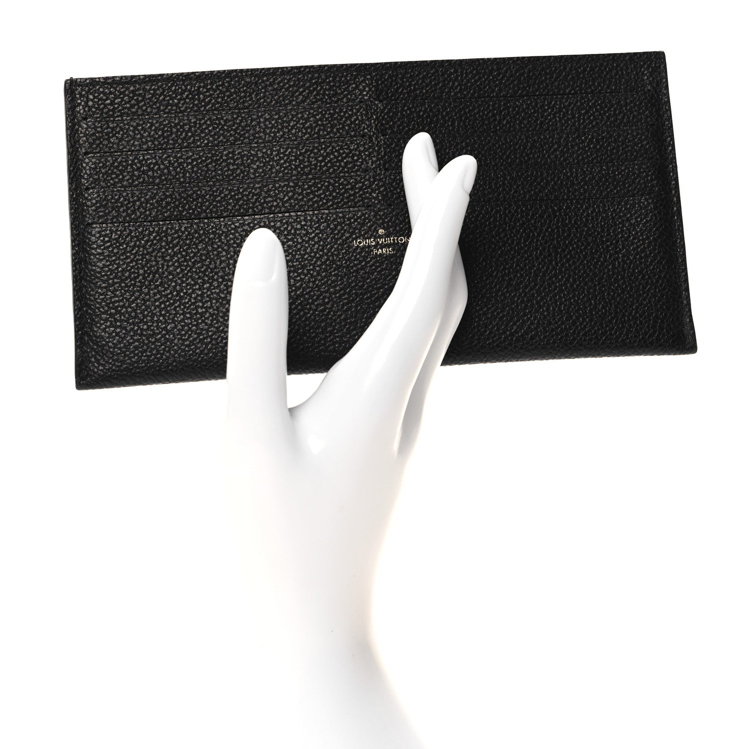 Louis Vuitton Calfskin Felicie Chain Wallet Card Holder Insert Black 2 of 6