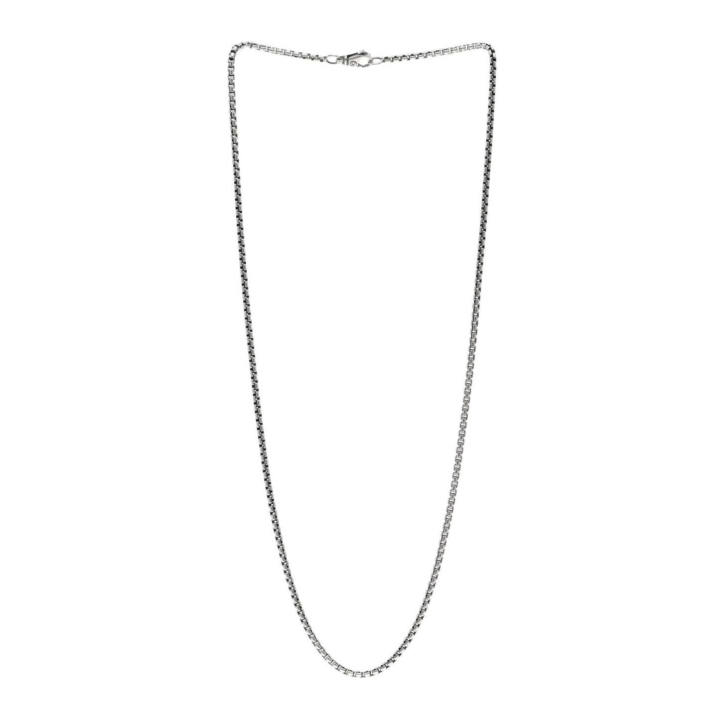 Sterling Silver 2.7mm Small Box Chain Necklace 22"