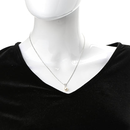 Mikimoto 18K White Gold Diamond Akoya Pearl 8mm Morning Dew Pendant Necklace 2 of 7