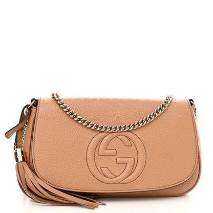 Gucci Pebbled Calfskin Medium Soho Flap Crossbody Camelia 1 of 11