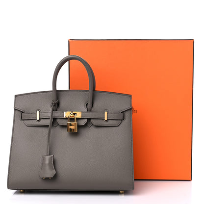 Hermes Epsom Birkin Sellier 25 Etain 10 of 10