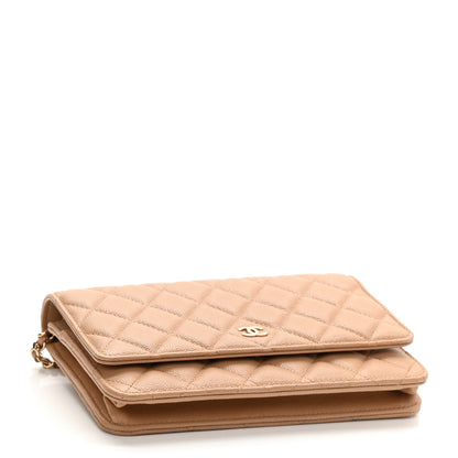 Chanel Caviar Quilted Wallet On Chain WOC Beige 4 of 12
