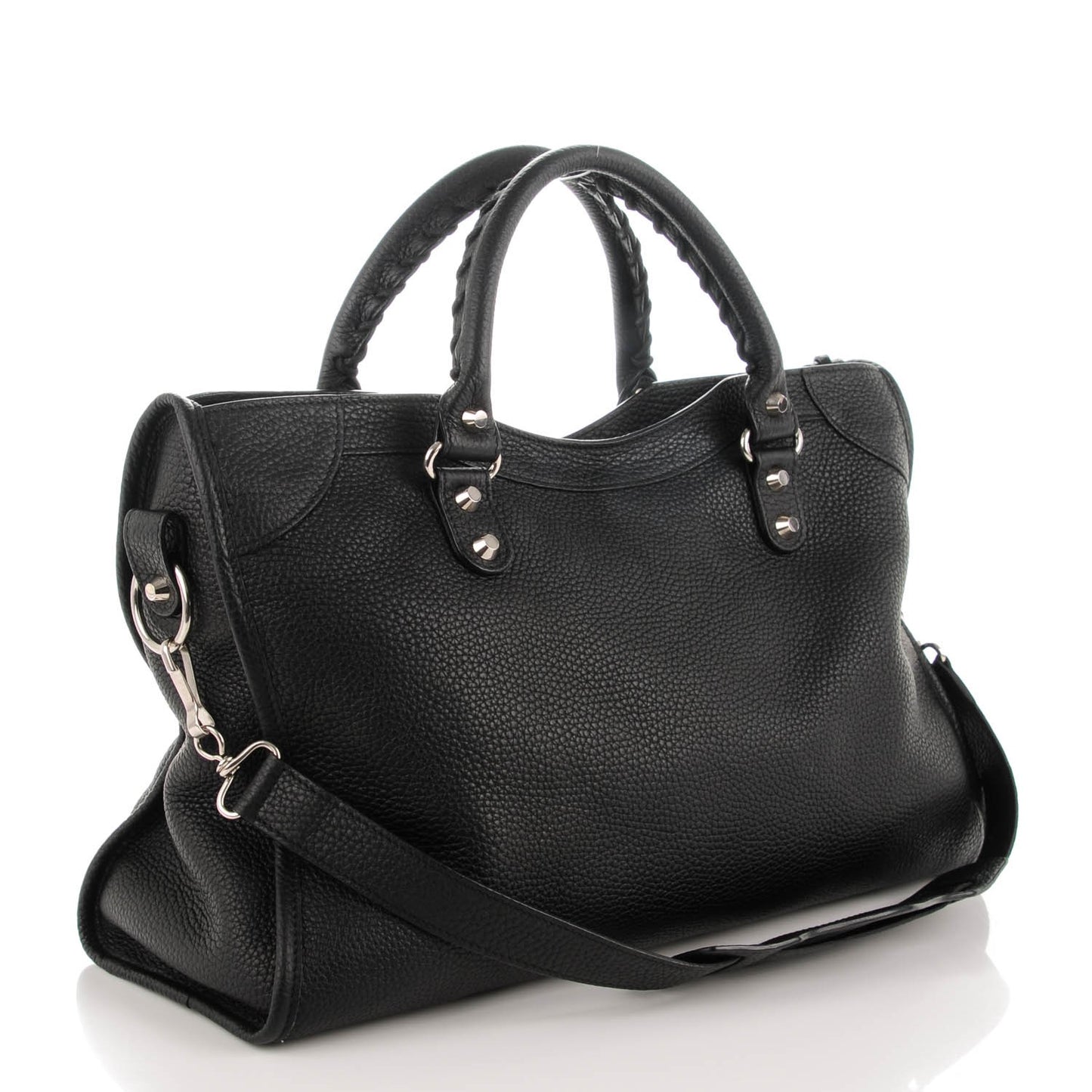 Grained Lambskin Classic Silver Hardware City Black