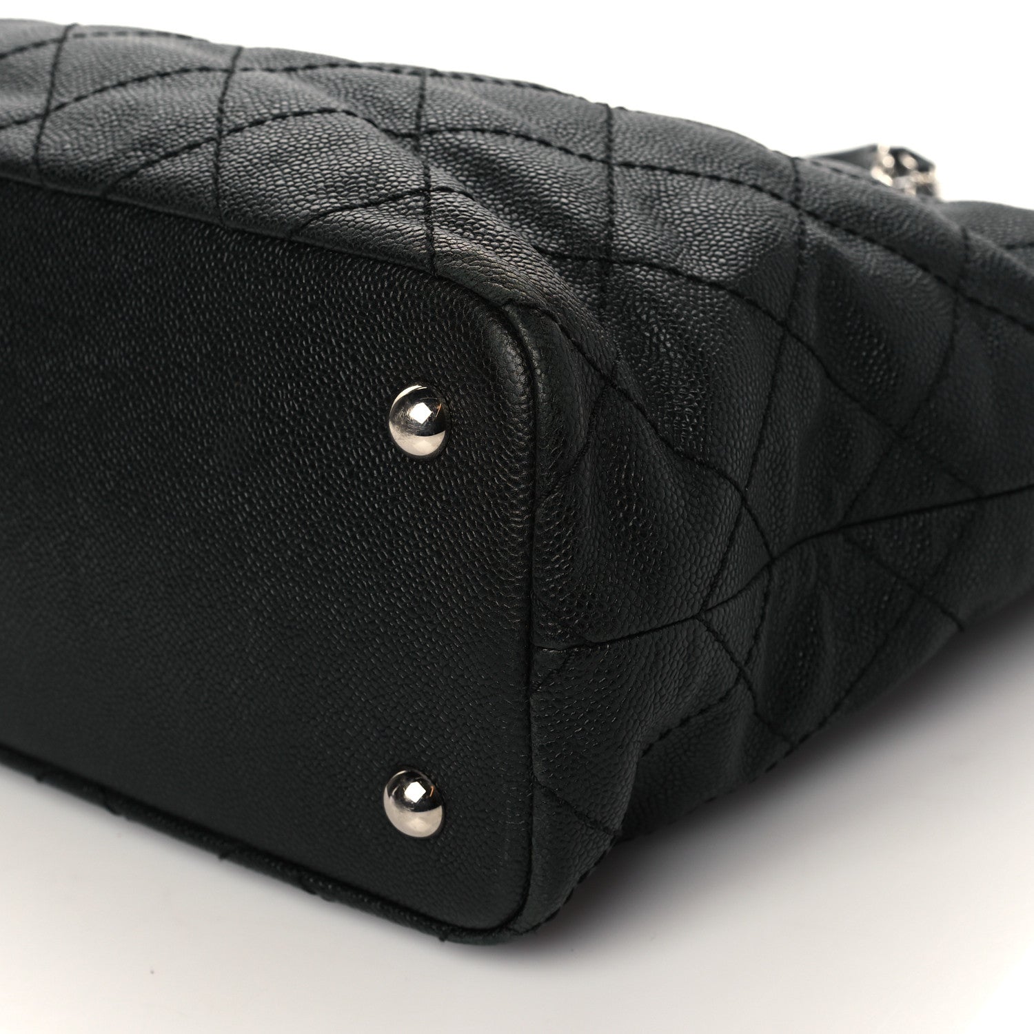Chanel Grained Calfskin Quilted Small Daily Shopping Tote Black 9 of 9