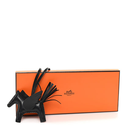 Hermes Milo Lambskin Grigri Rodeo Pegase Horse Bag Charm PM So Black 5 of 5