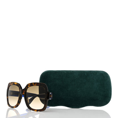 Gucci Acetate Square Frame Web Glitter Sunglasses GG0036S Brown Blue 8 of 8