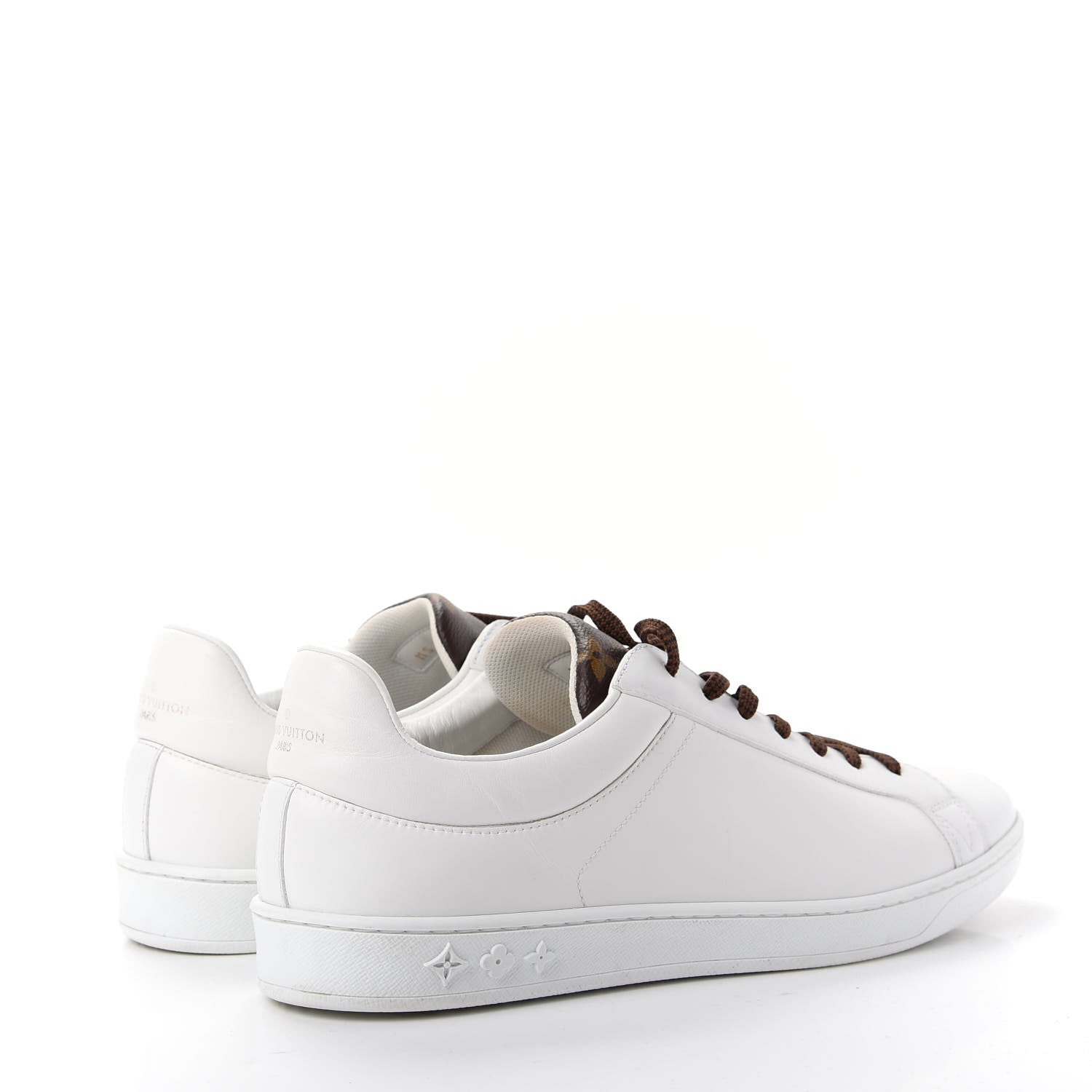Louis Vuitton Mens Calfskin Monogram Luxembourg Sneakers 7.5 White 4 of 12