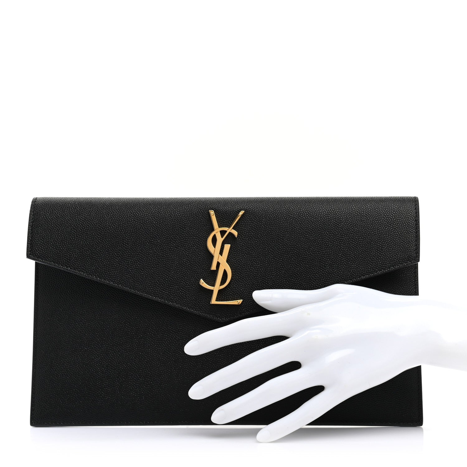 Saint Laurent Grain De Poudre Uptown Pouch Black 2 of 6