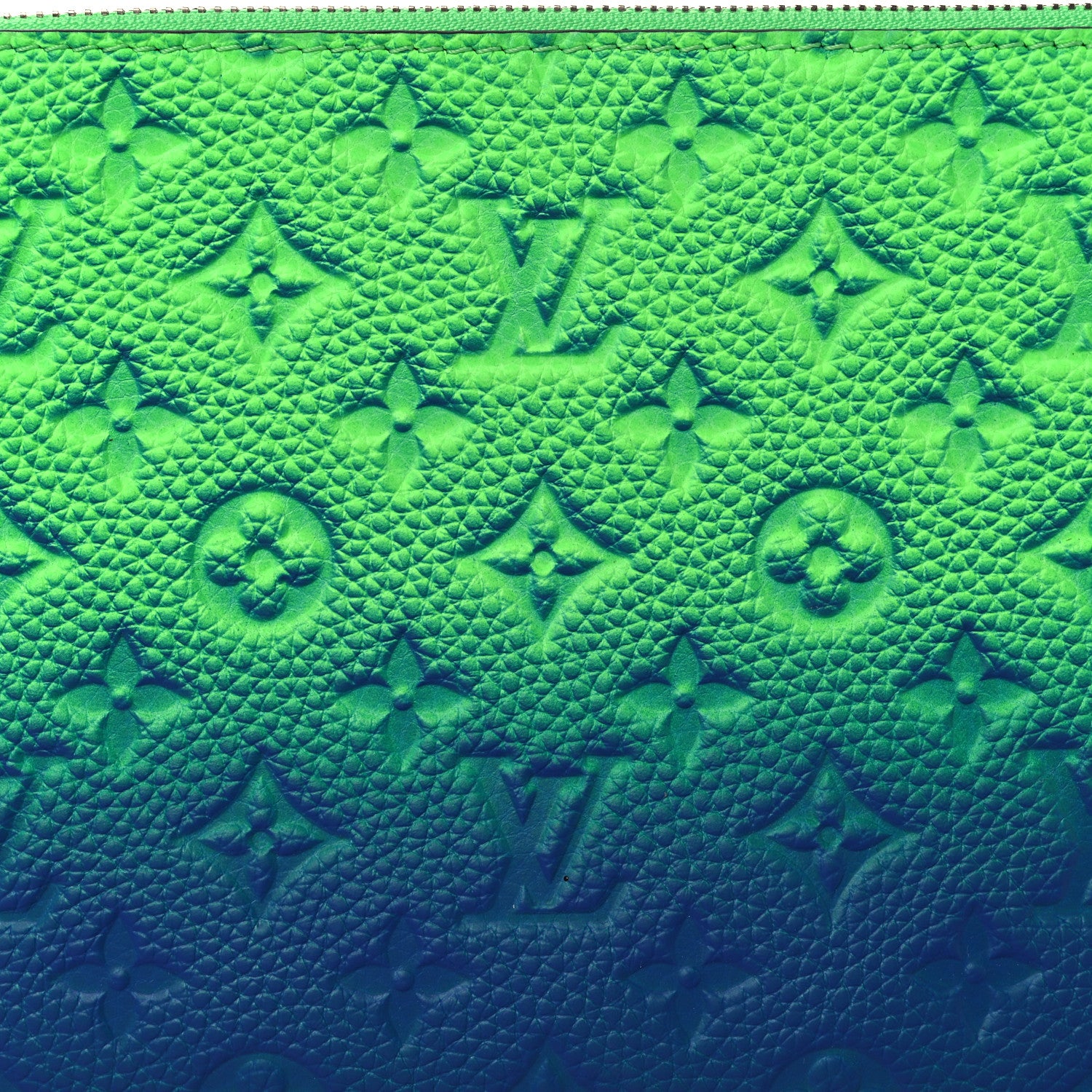 Louis Vuitton Taurillon Illusion Trio Pouch Bleu Vert 7 of 10
