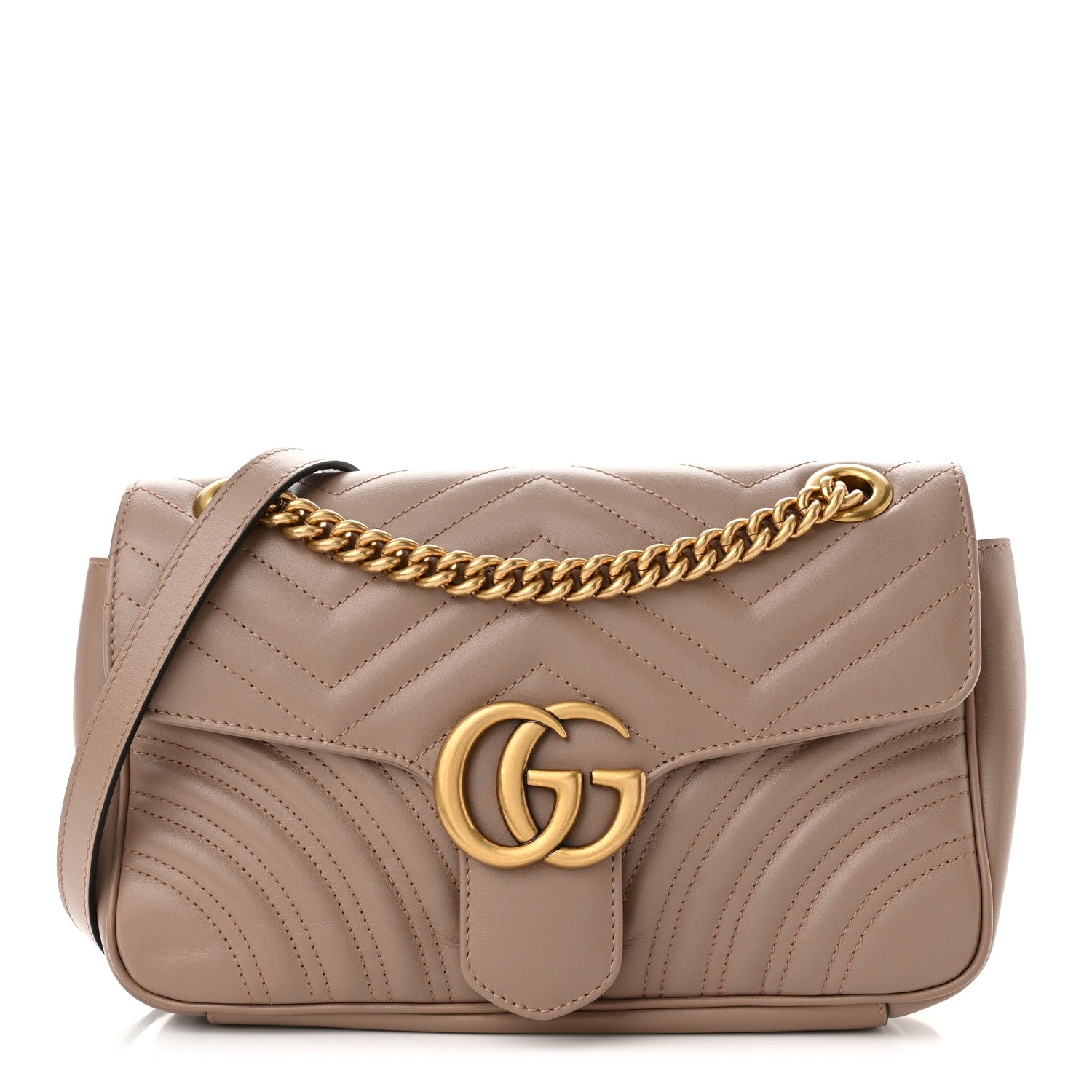 Gucci Calfskin Matelasse Small GG Marmont Shoulder Bag Porcelain Rose 1 of 10