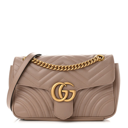 Gucci Calfskin Matelasse Small GG Marmont Shoulder Bag Porcelain Rose 1 of 10