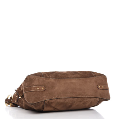 Prada Scamosciato Suede Hobo Brown 4 of 13