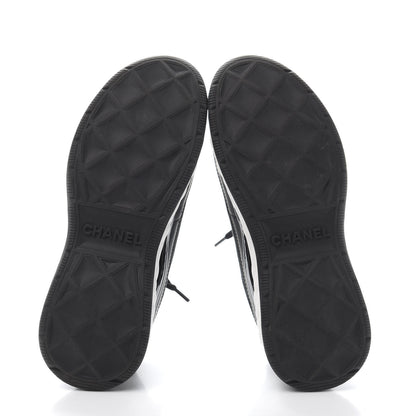 Chanel Velvet Calfskin Mixed Fibers CC Sneakers 36 Black 6 of 10