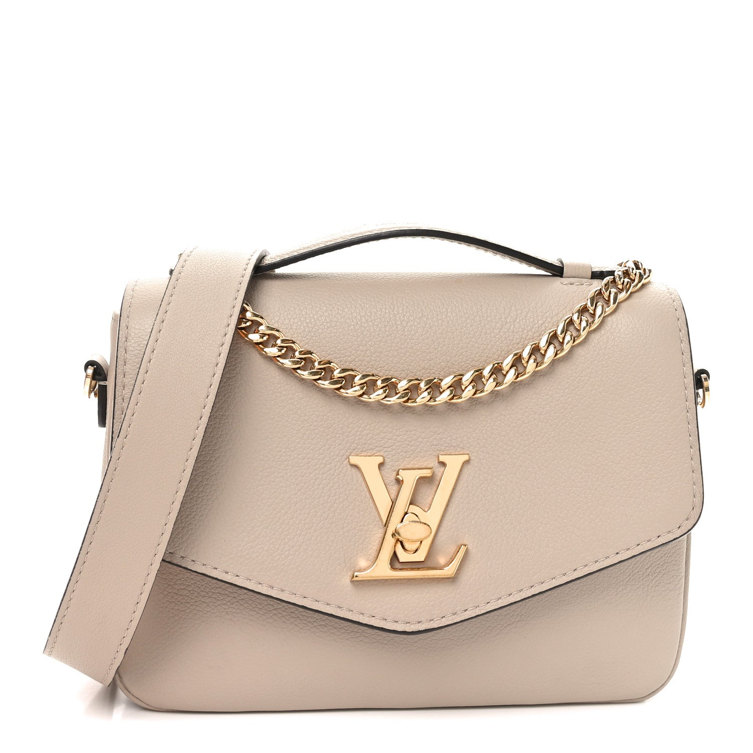 Louis Vuitton Grained Calfskin Lockme Oxford Greige 1752761