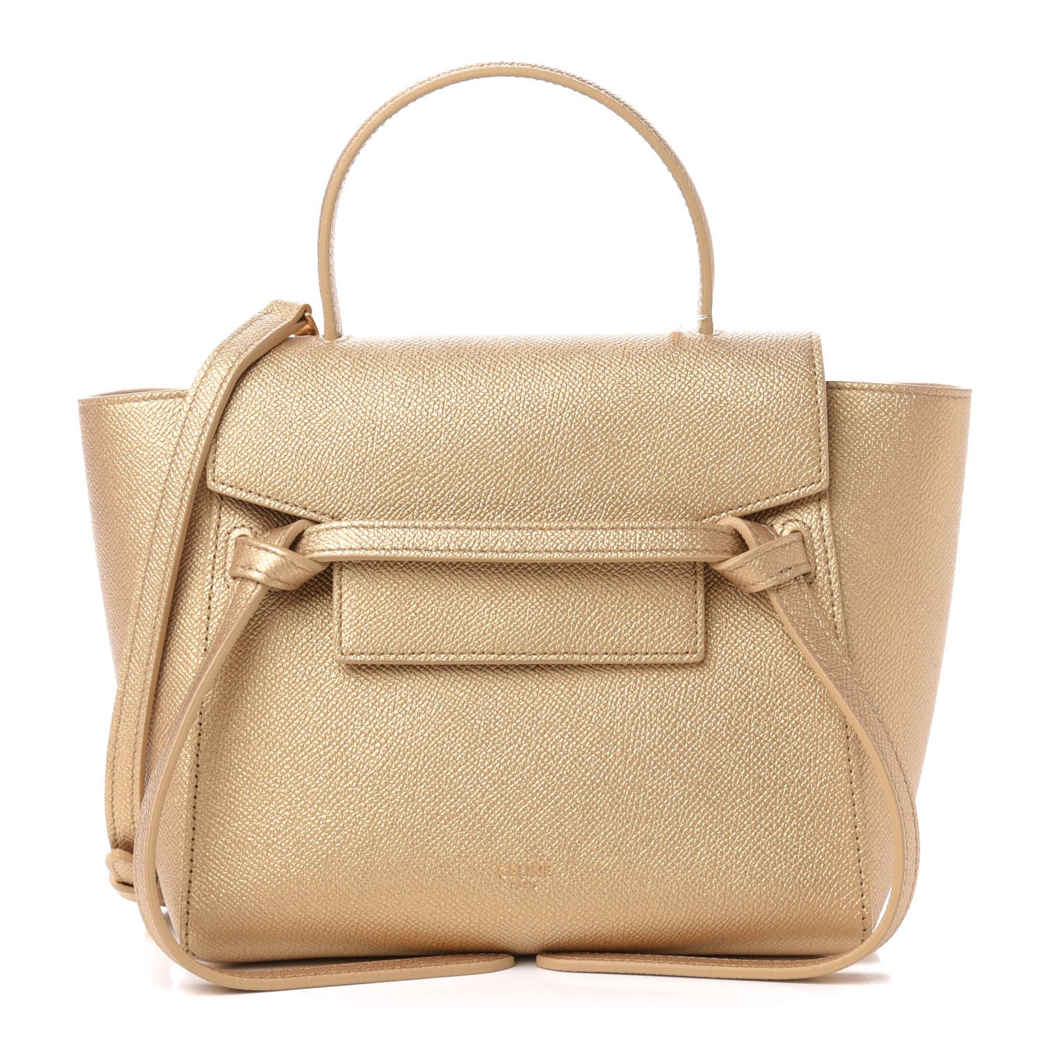 Celine Laminated Calfskin Nano Belt Bag Gold 1 of 10