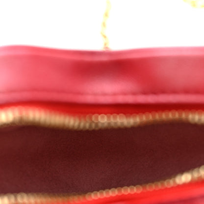 Louis Vuitton Lambskin Embossed Monogram Fall In Love Sac Coeur Heart Chain Bag Lipstick Red 5 of 8