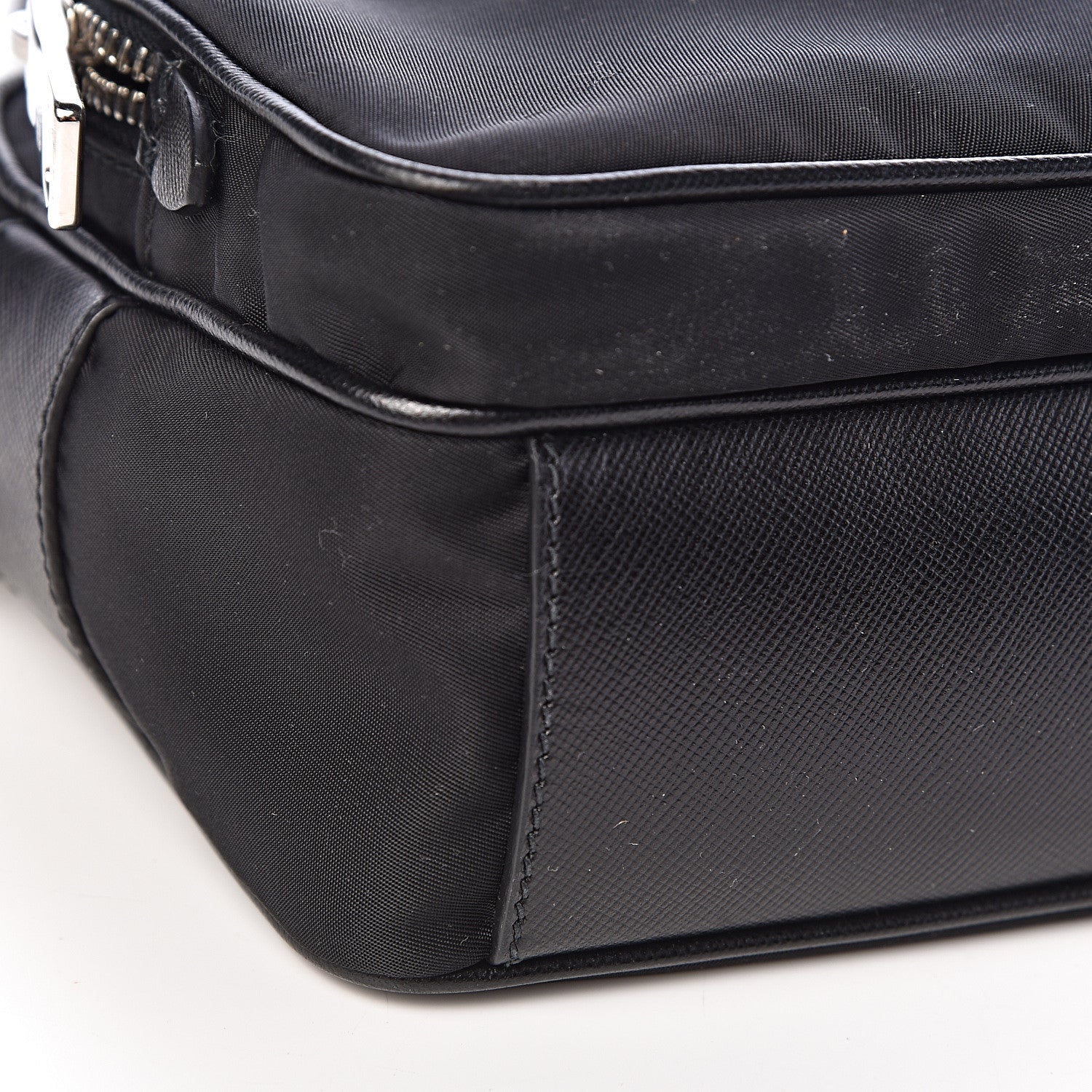 Prada Nylon Saffiano Vela Double Zip Crossbody Bag Black 9 of 11