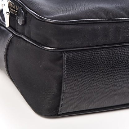 Prada Nylon Saffiano Vela Double Zip Crossbody Bag Black 9 of 11