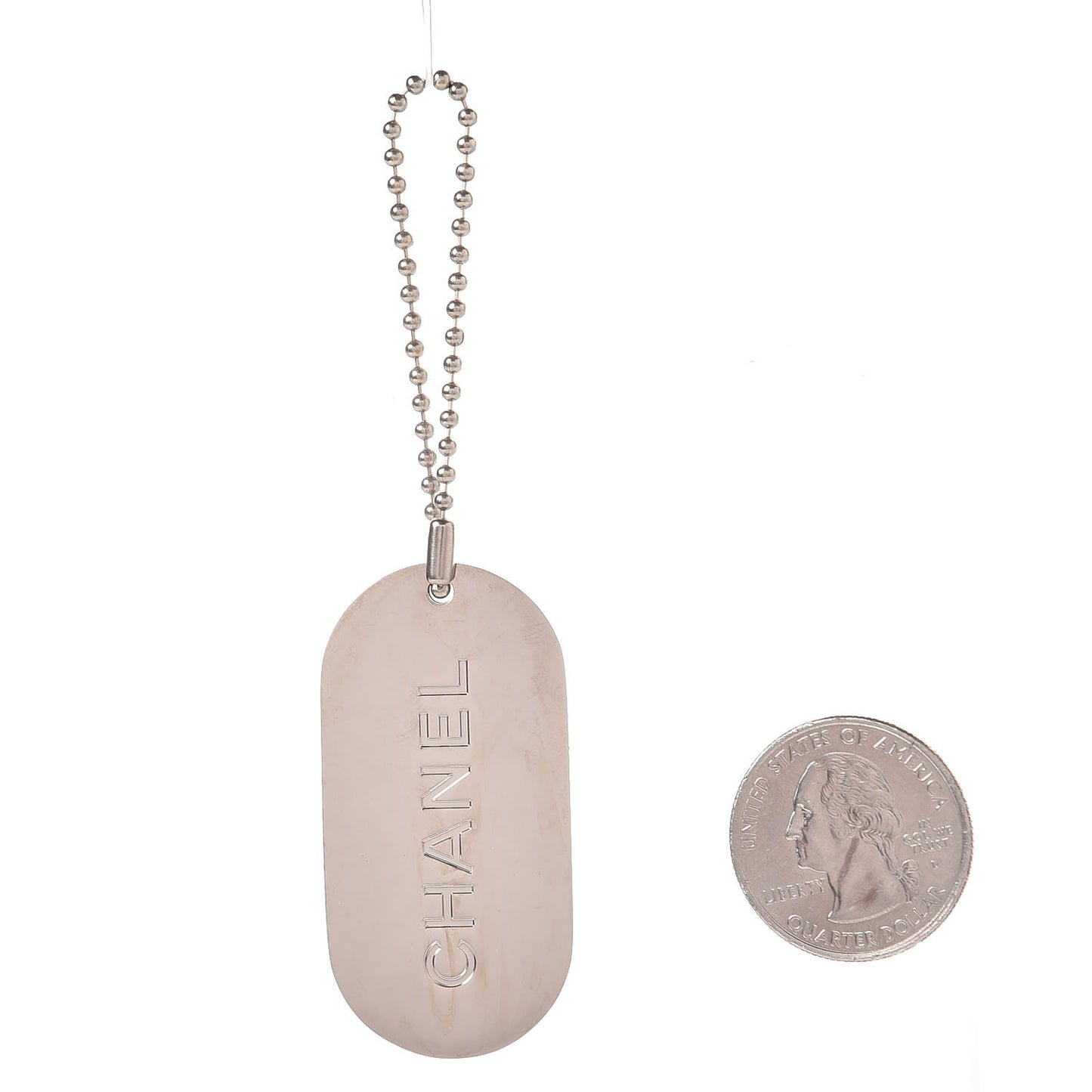 Stripe Dog Tag Key Ring Turquoise