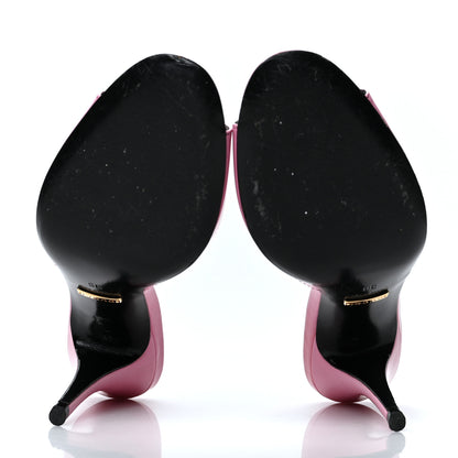 Gucci Polished Calfskin Scarlet Mid Heel Slide Sandals 36 Pink Plexi 5 of 10