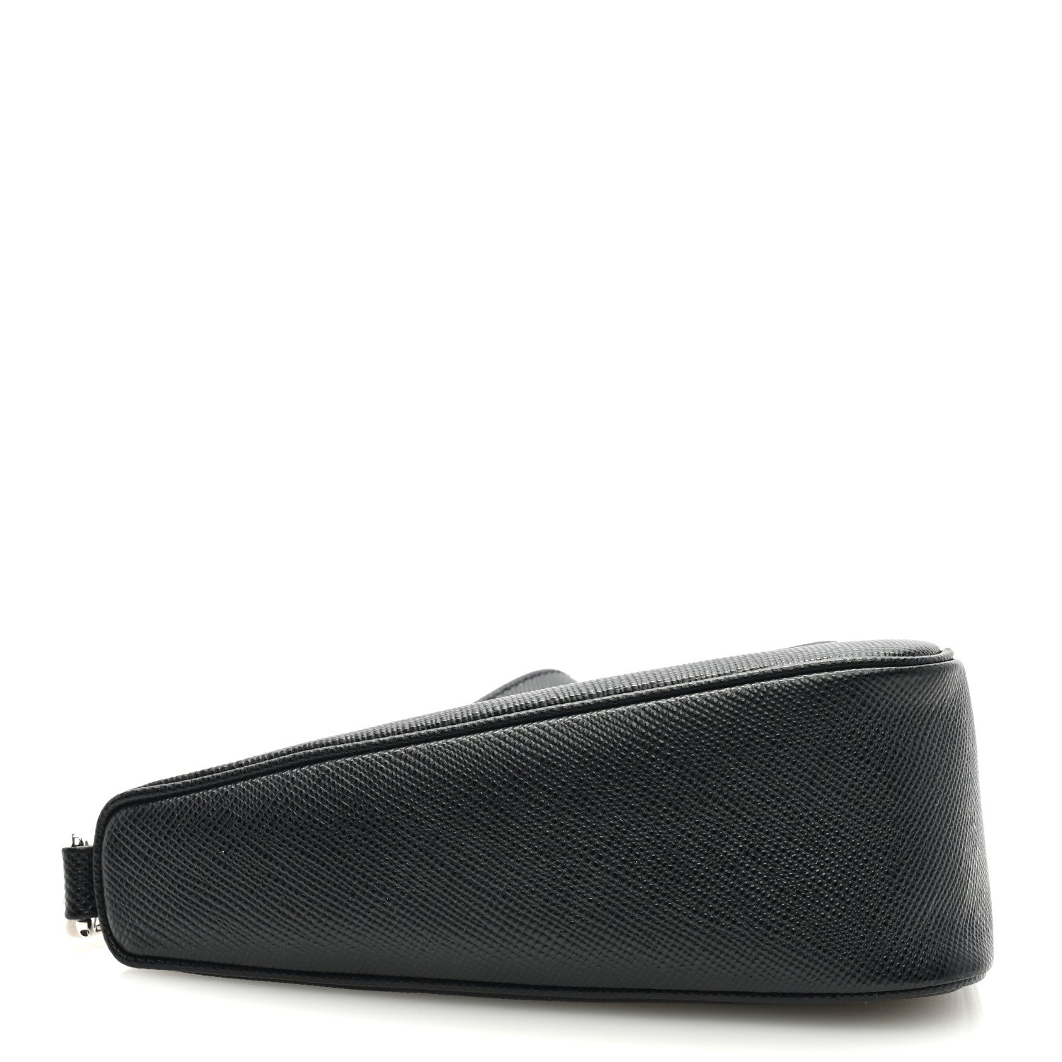 Prada Saffiano Cuir Triangle Logo Embossed Triangle Wristlet Black 4 of 8
