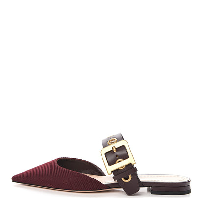 Christian Dior Technical Fabric Calfskin D-Dior Flat Mules 36.5 Rouge Black 1 of 9