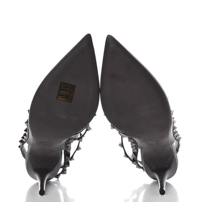 Valentino Garavani Nappa Rockstud Ankle Strap Pumps 38.5 Black 5 of 8