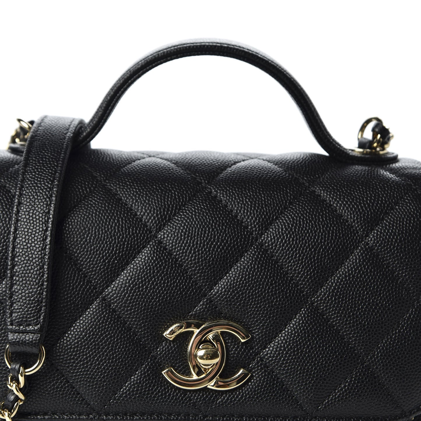 Caviar Quilted Mini Business Affinity Flap Black
