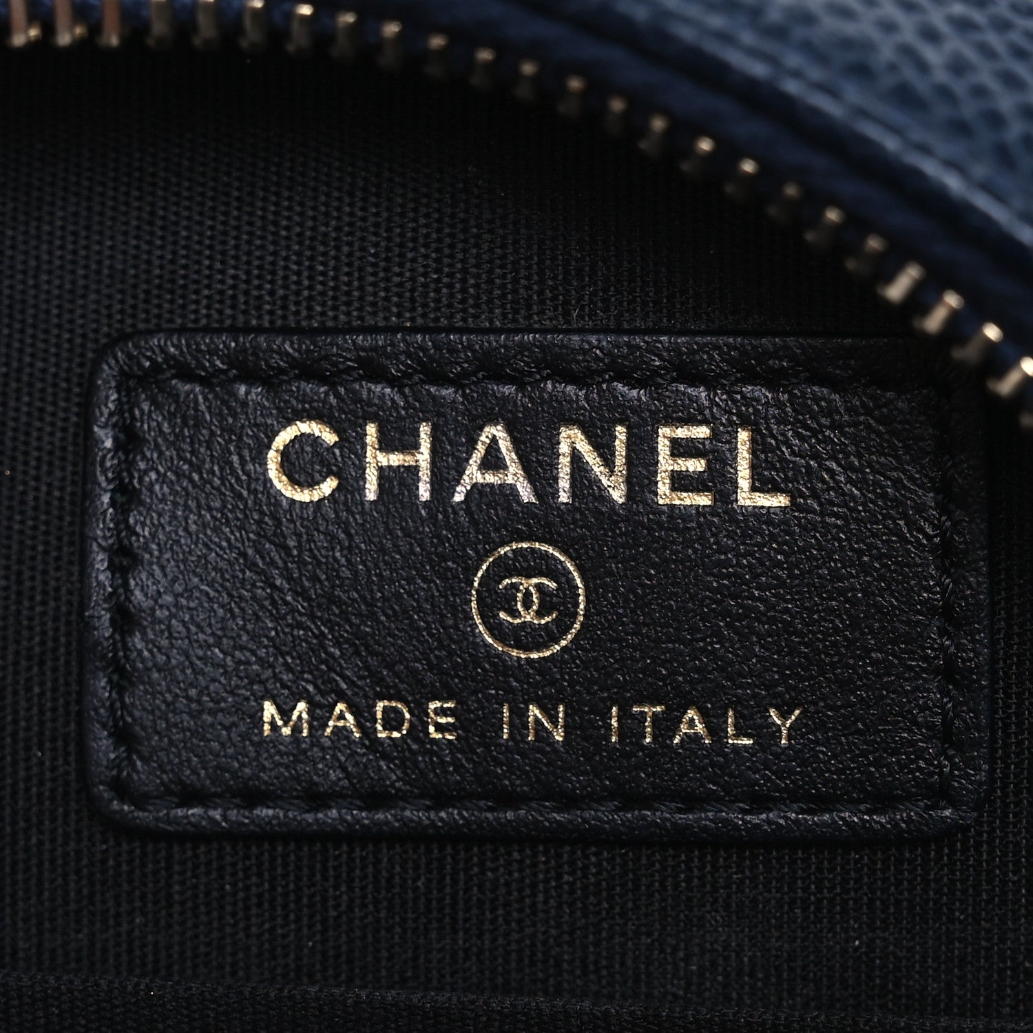 Chanel Caviar Quilted Round Filigree Crossbody Navy Black 7 of 10