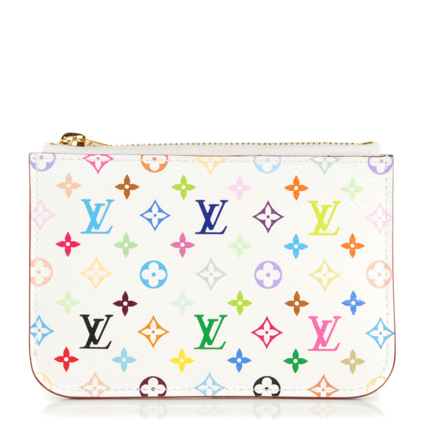 Louis Vuitton Monogram Multicolor Key Pouch White Litchi 1 of 7