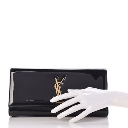 Saint Laurent Patent Classic Monogram Cassandre Clutch Black 2 of 11