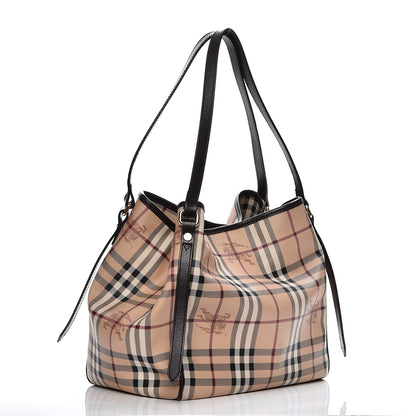 Burberry Haymarket Check Small Canterbury Tote Chocolate 3 of 12