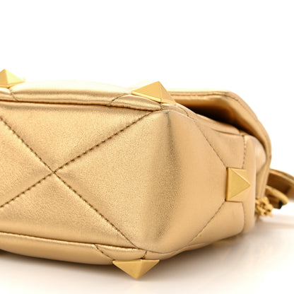 Valentino Garavani Nappa Medium Roman Stud Shoulder Bag Antique Brass 9 of 10