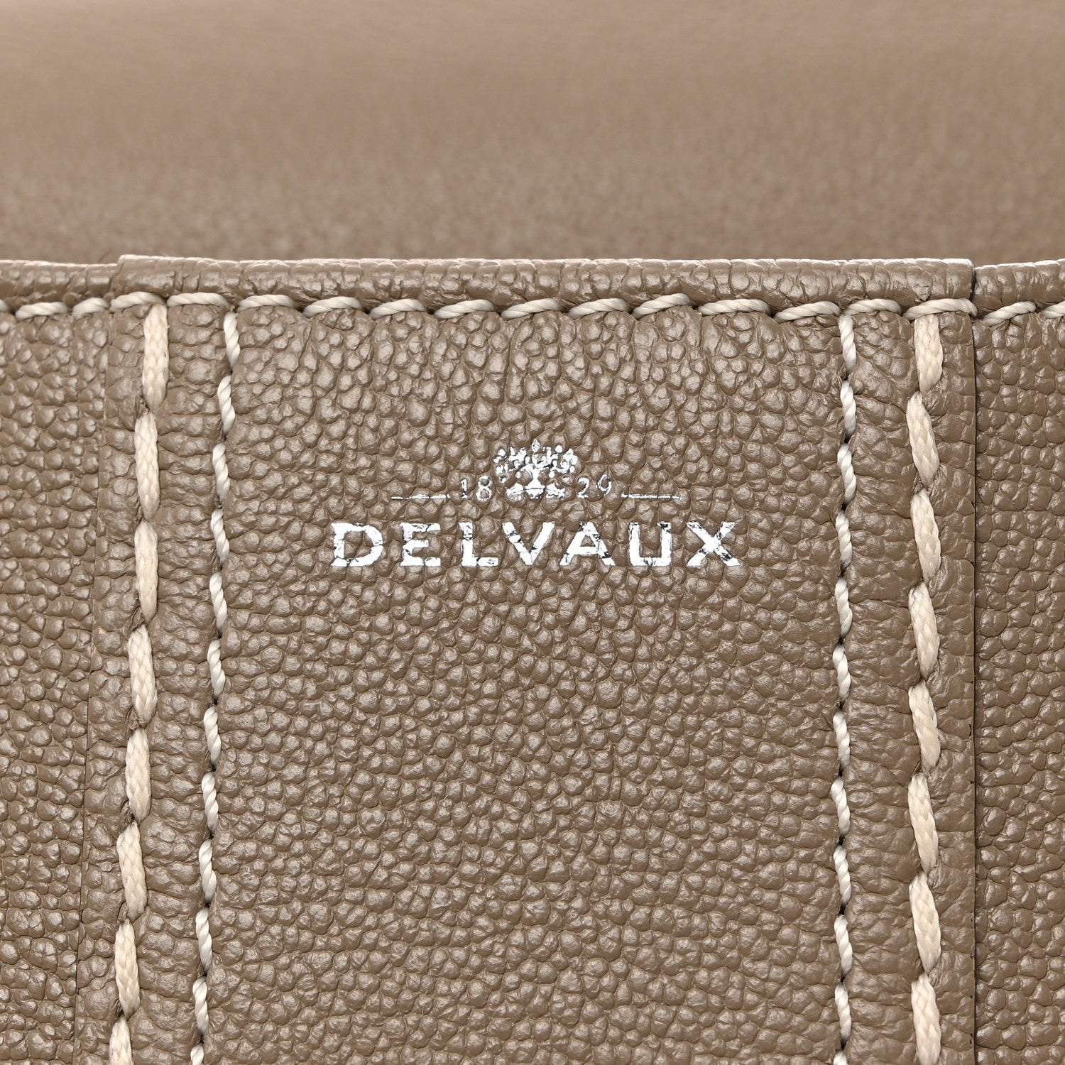 Delvaux Grained Rodeo Calfskin Surpique Mini Brillant Satchel Tourterelle Ivory 6 of 10