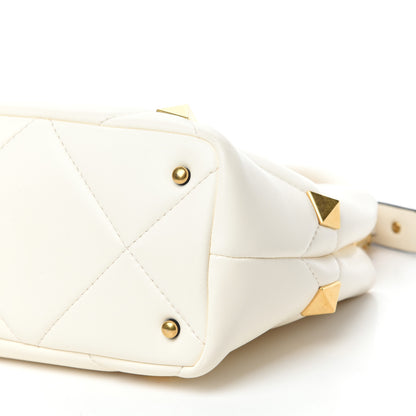 Valentino Garavani Nappa Small Roman Stud The Handle Bag Ivory 6 of 10