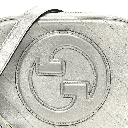 Gucci Metallic Sakai Be Green Calfskin Diagonal Stitched Small Blondie Shoulder Bag Silver 8 of 10
