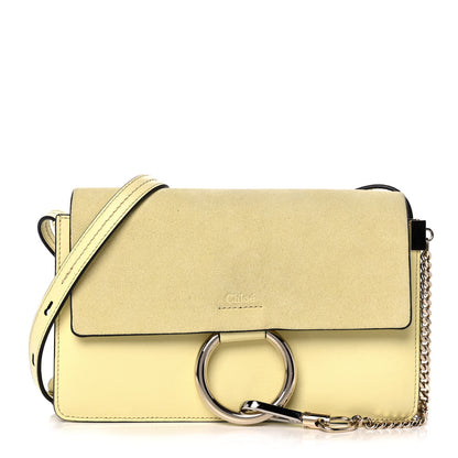 Chloe Suede Calfskin Small Faye Shoulder Bag Lemonade 1 of 13