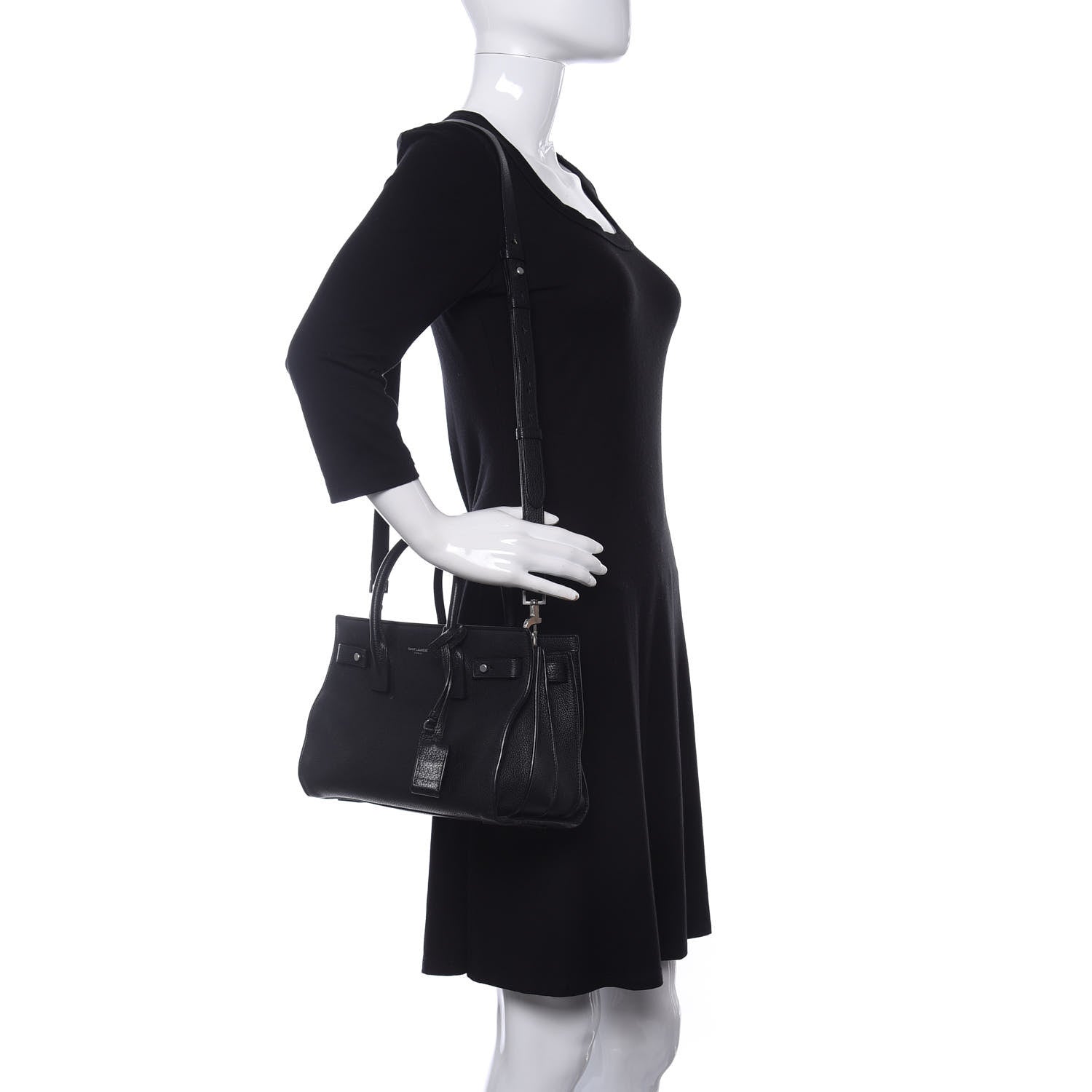 Saint Laurent Grained Calfskin Baby Sac De Jour Souple Black 2 of 16