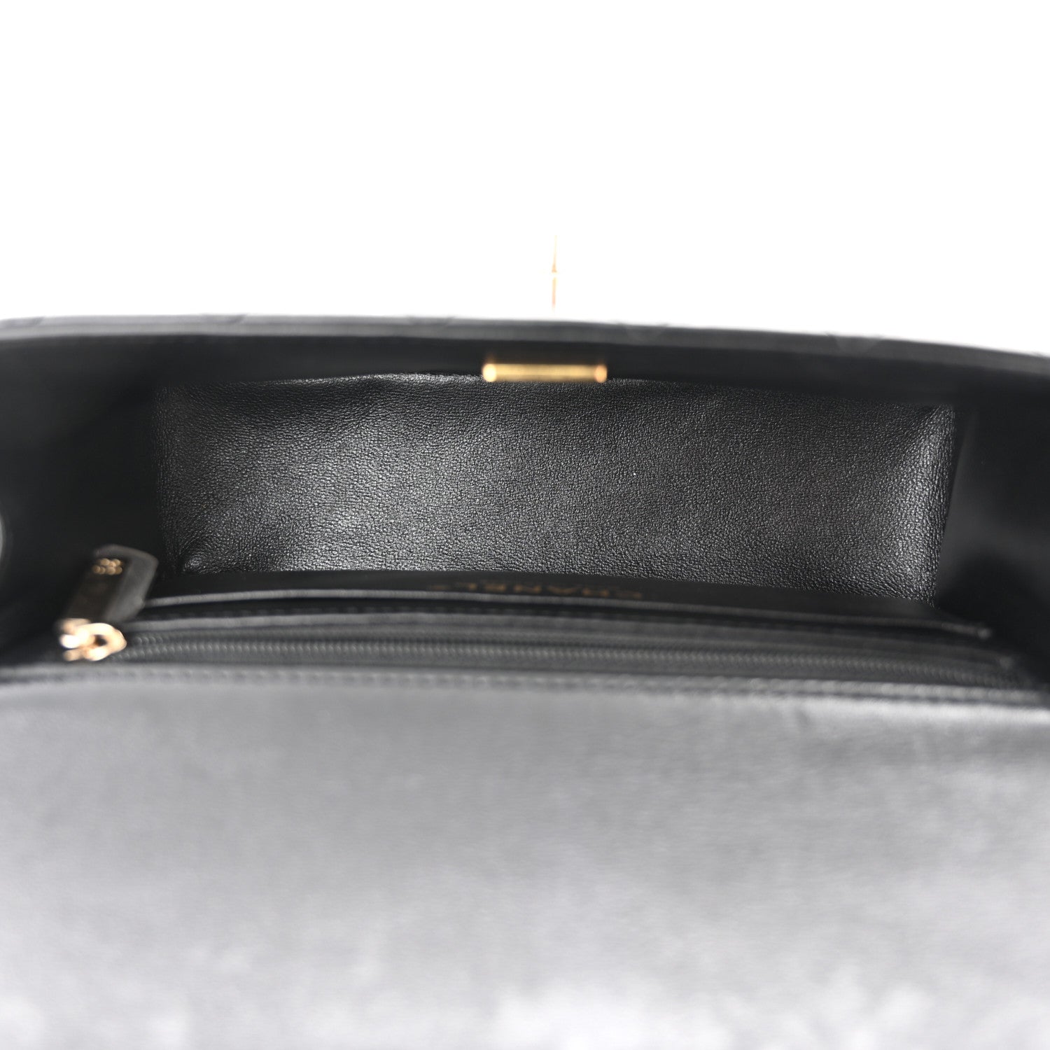 Chanel Lambskin Quilted Mini Top Handle Rectangular Flap Black 5 of 11