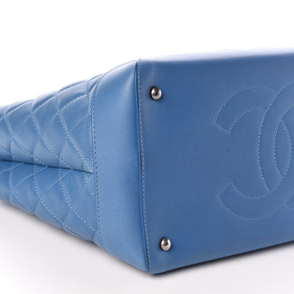 Chanel Calfskin Quilted Small Easy Shopping Tote Blue 5 of 11