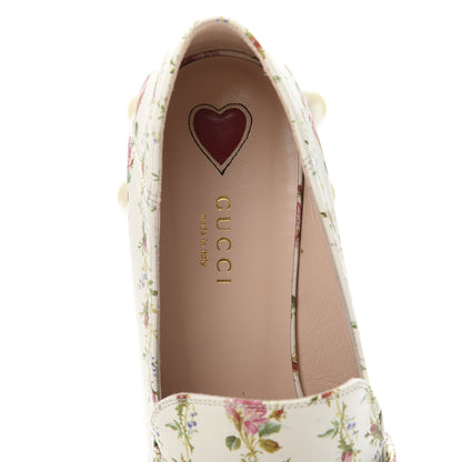 Gucci Calfskin Web Pearl Floral Embellished Peyton Loafer 39 White Multicolor 7 of 10